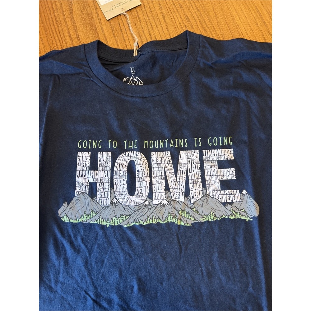 Wild Tribute Mens XL  National Park Blue T-Shirt With Logo Home - Picture 7 of 7